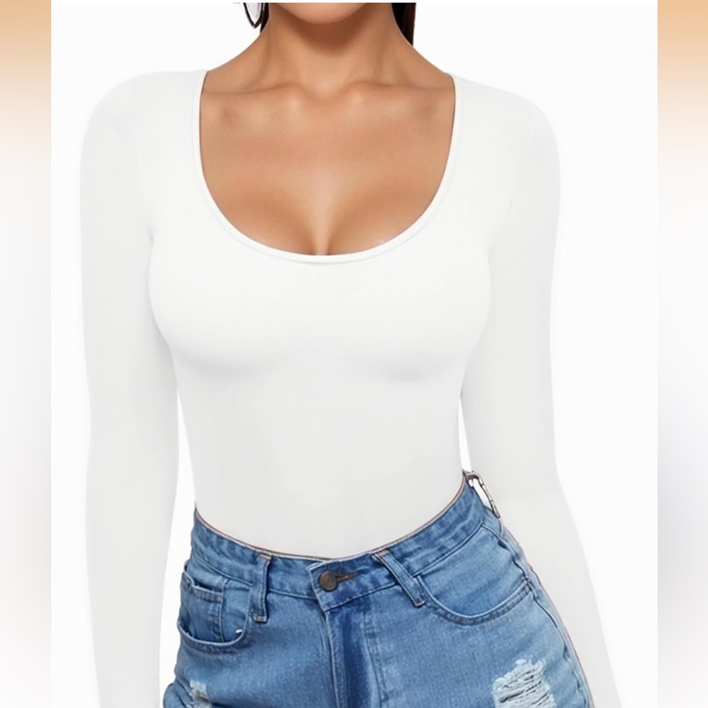 White Long Sleeve Bodysuit